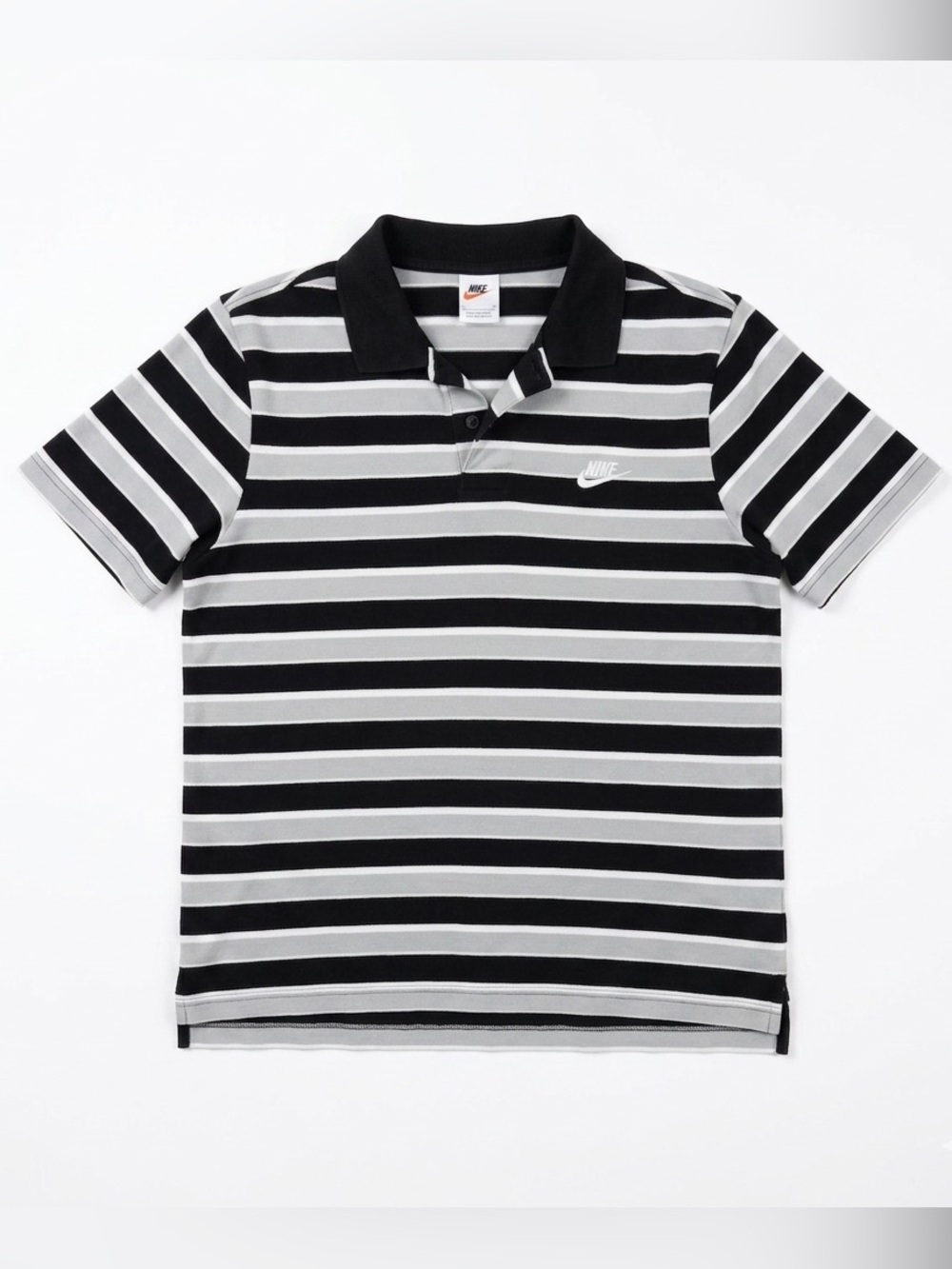 Nike Black & White Striped Boys' Polo